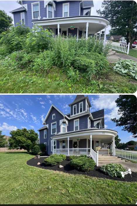 Front beds on a century home
